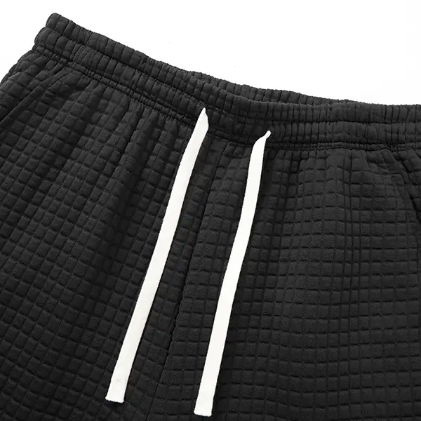 Men’s drawstring pocket shorts, 5-pack — casual woven beach shorts with a belt for summer