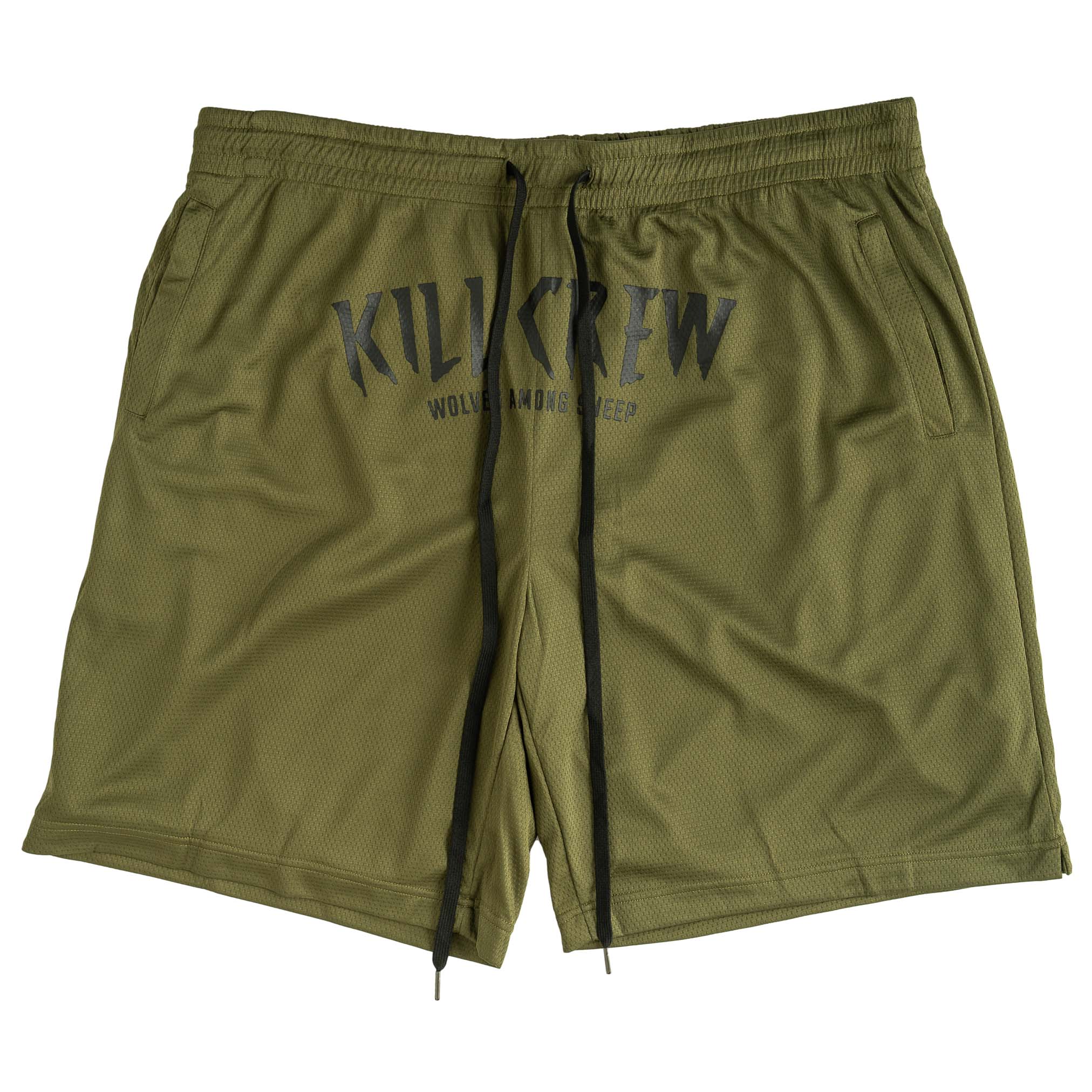 RELAXED CUT SHORTS WOLVES - OLIVE