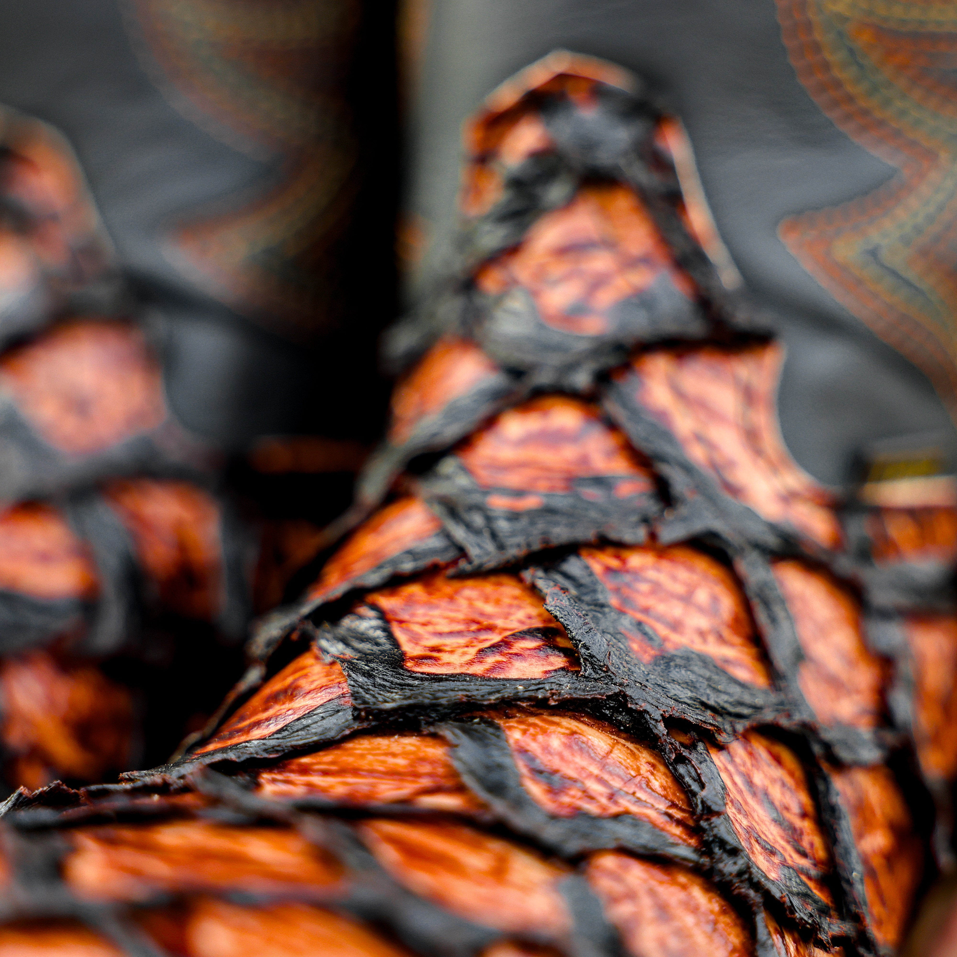 Cognac Jumbo Pirarucu Leather Boots - Square Toe