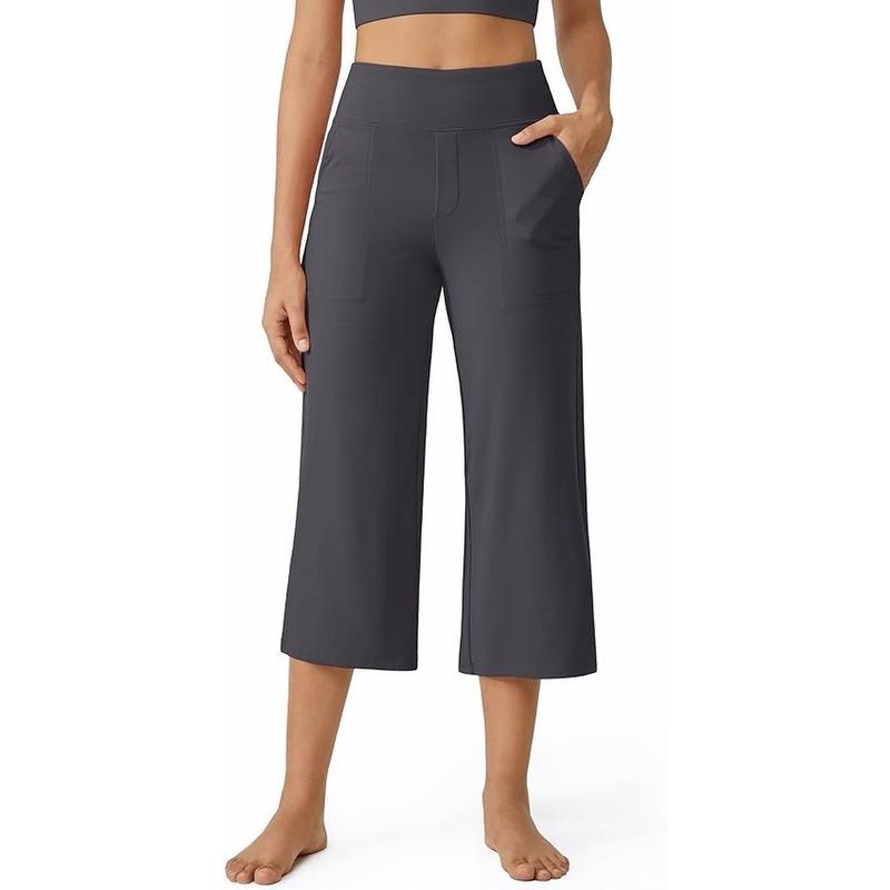 Mother's Day Sale💕Capri Pants for Women Wide Leg Yoga Dress Cropped Pants