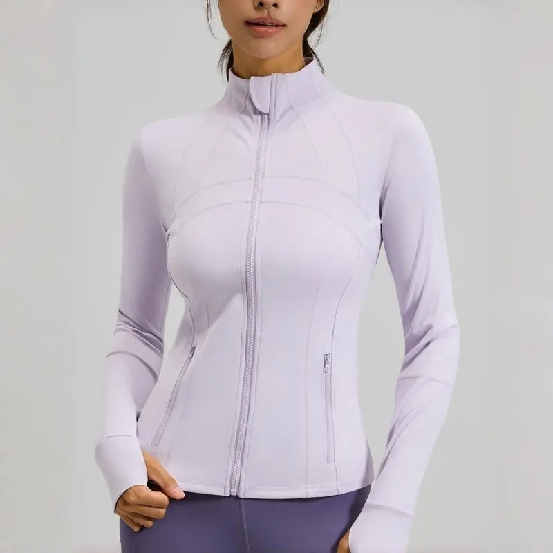 Women's Full Zip Athletic Jacket Slim Fit Long Sleeve Workout Top