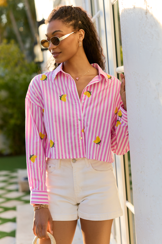 Kamri Embroidered Lemon Top