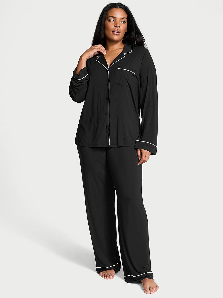 Modal Long Pajama Set  BLACK