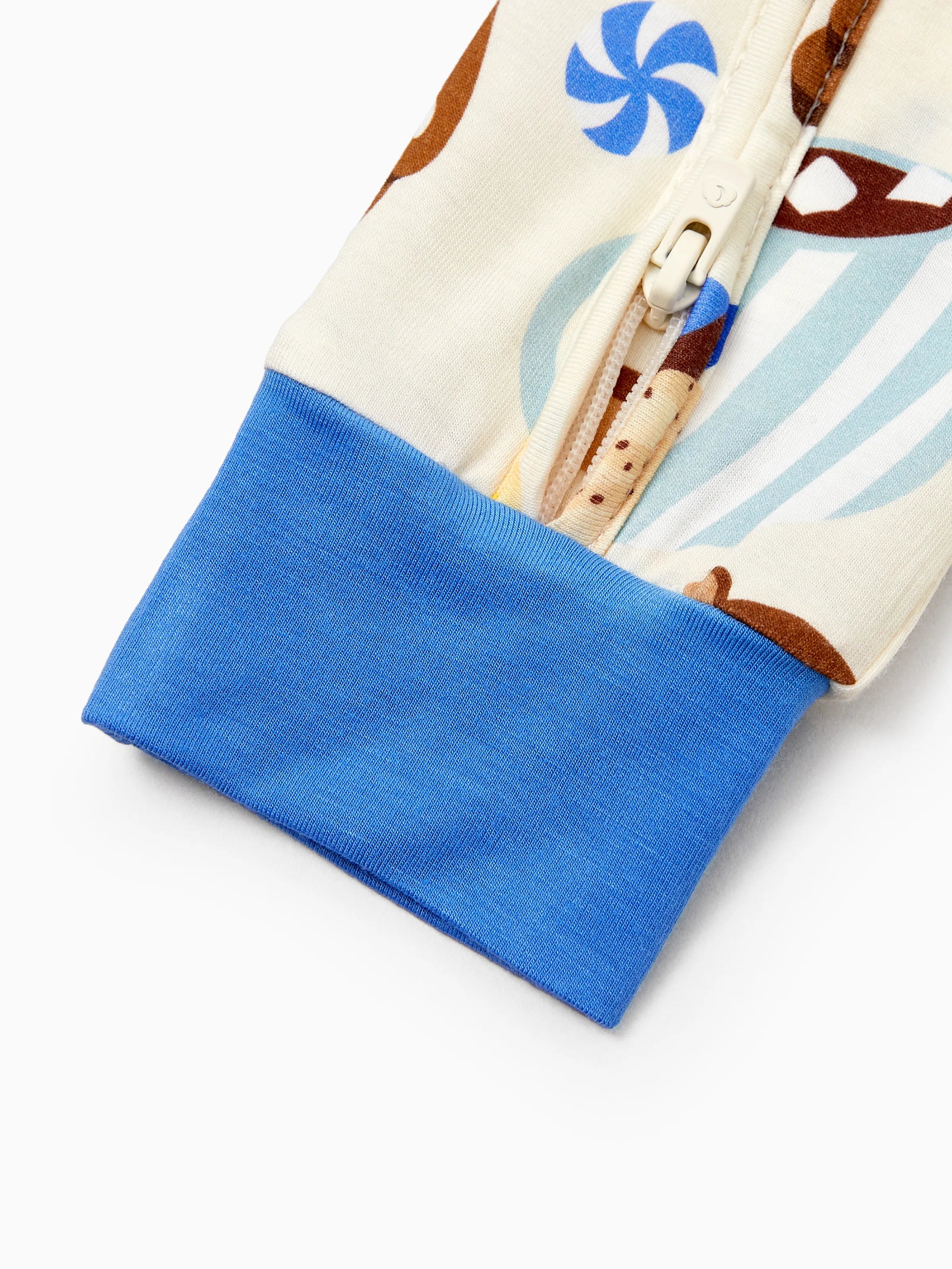 Family Matching Bamboo Pajamas Buttery Soft Bamboo Viscose PJs for Men Women Kids Toddler Baby, Cozy Dessert Print Short-sleeve Sleepwear Blue