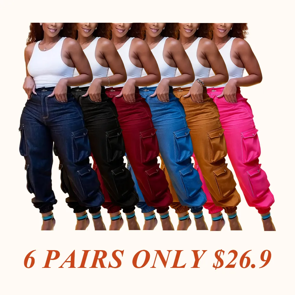 Women's stretch jeans high waisted work pants