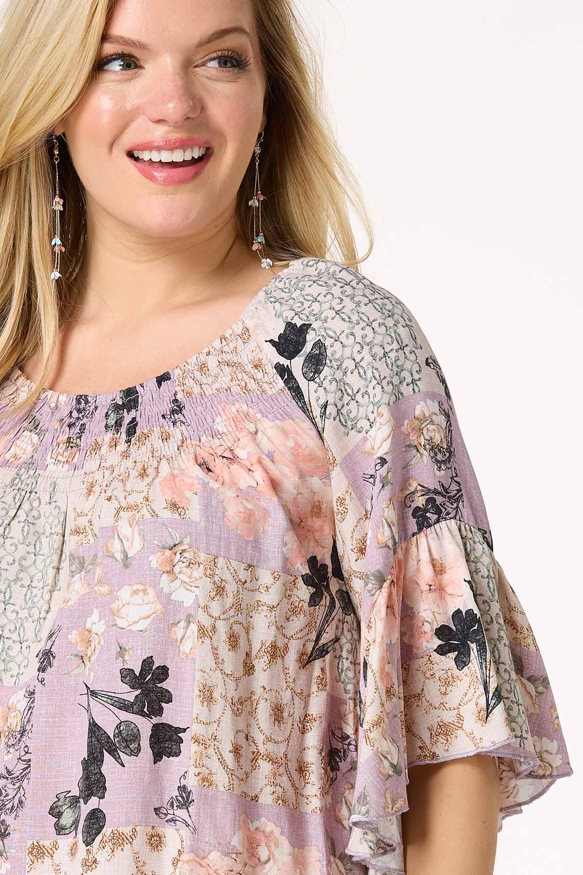 Smocked Petal Patchwork Top