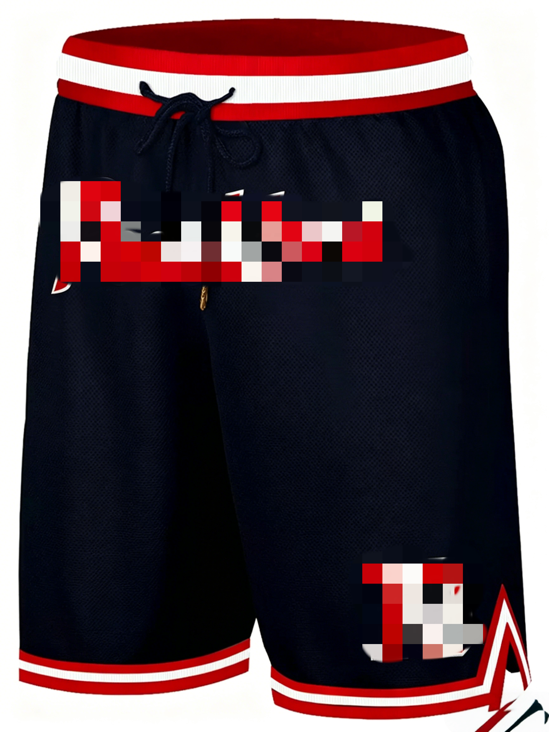 Men's Regular Fit Letter & Number Print Drawstring Waist Jersey Basketball Shorts