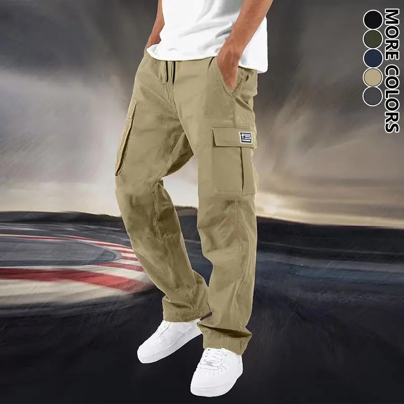 Men's stylish and simple cargo pants with side patch pockets