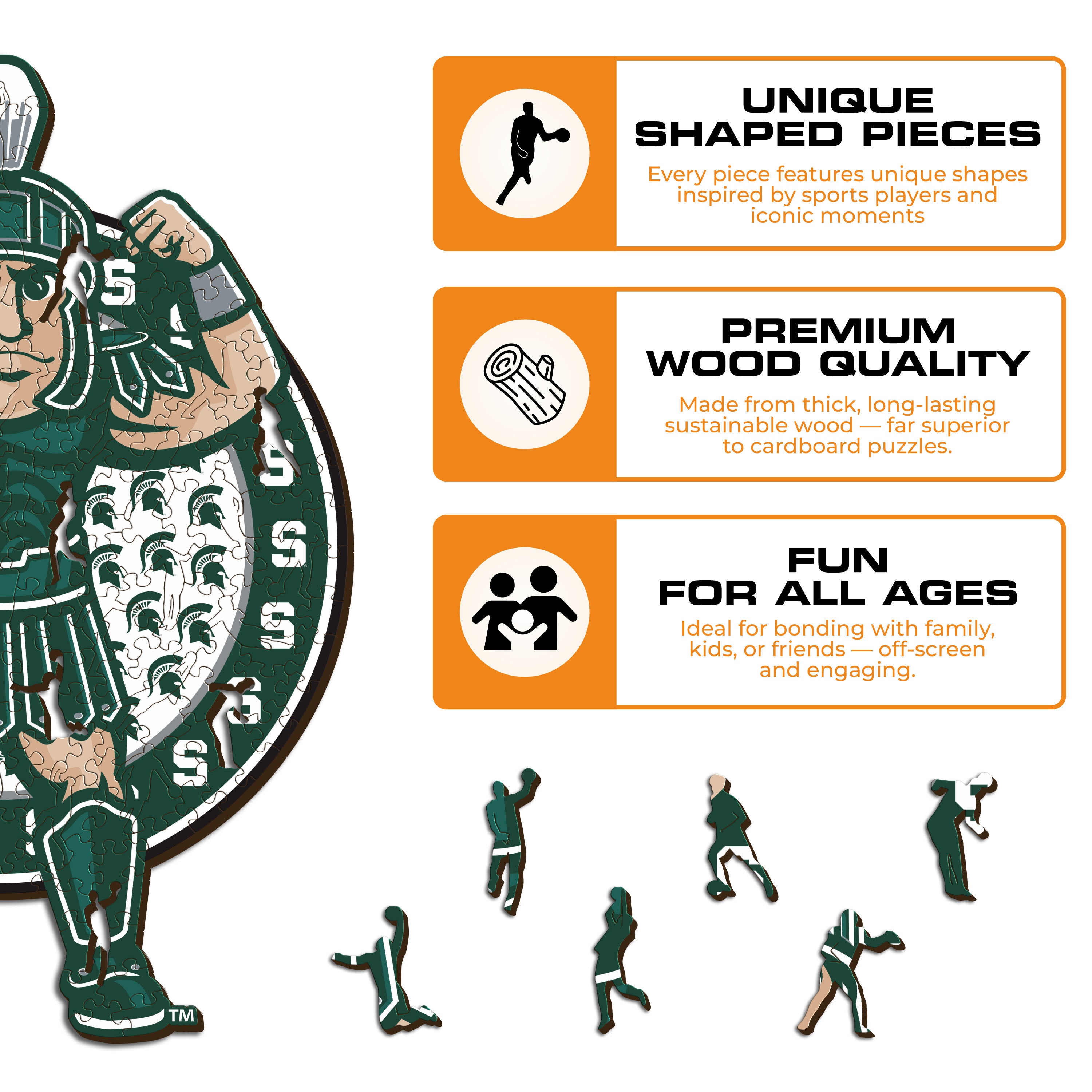 Michigan State University Mascot - Wooden Puzzle