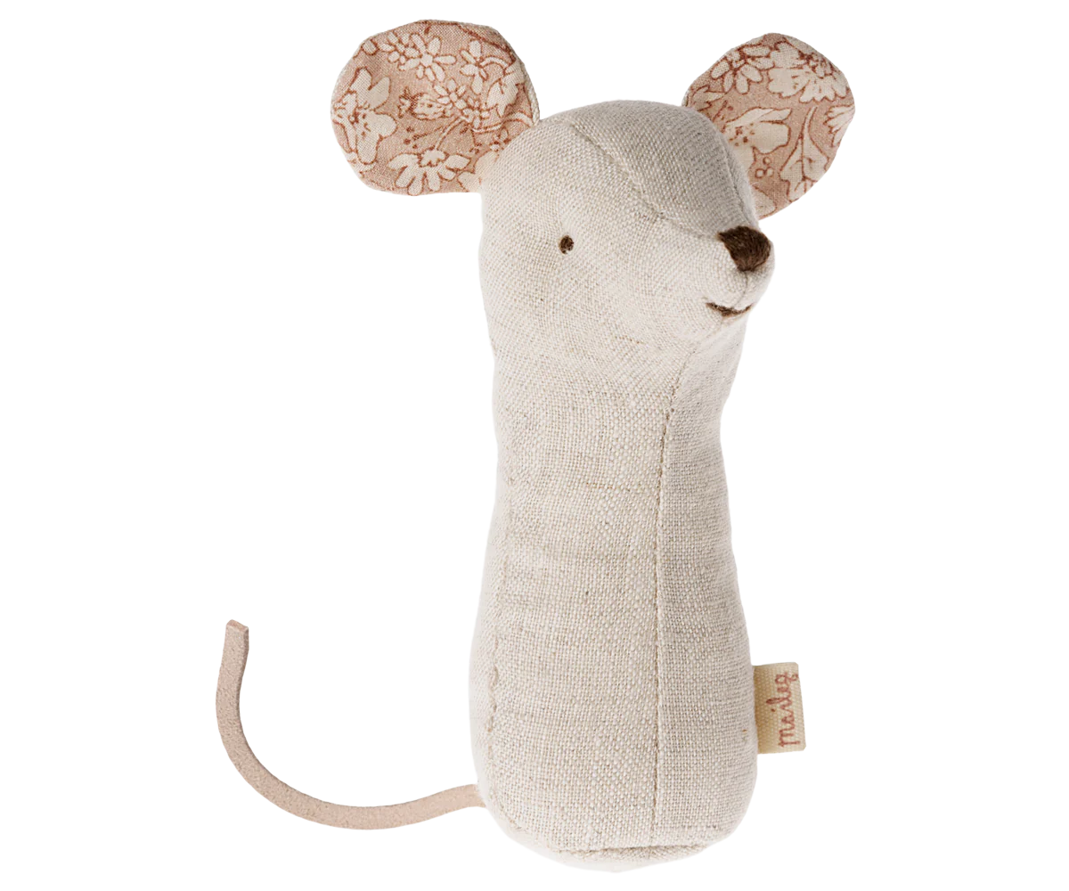 Lullaby Friend Rattles, Mouse - Natural