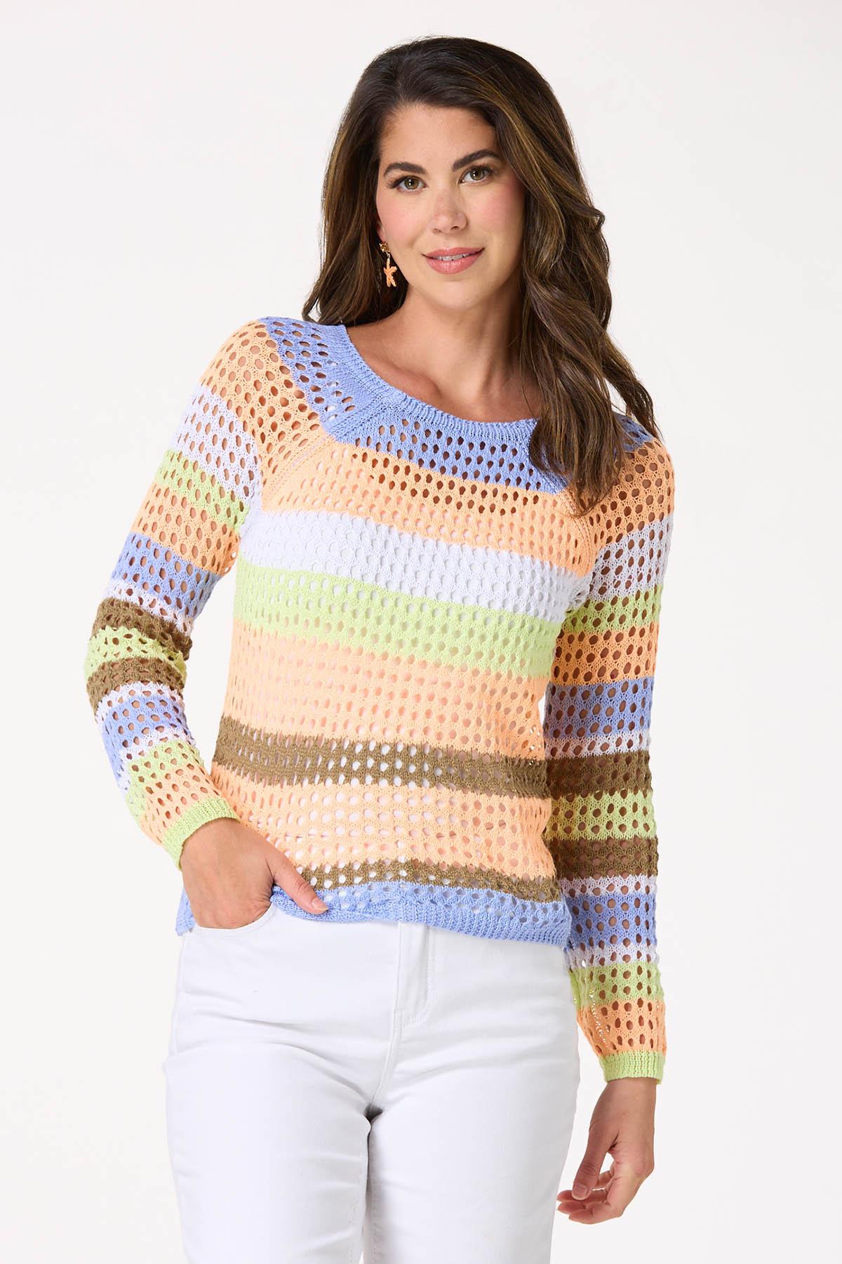 Colorblock Open Stitch Sweater