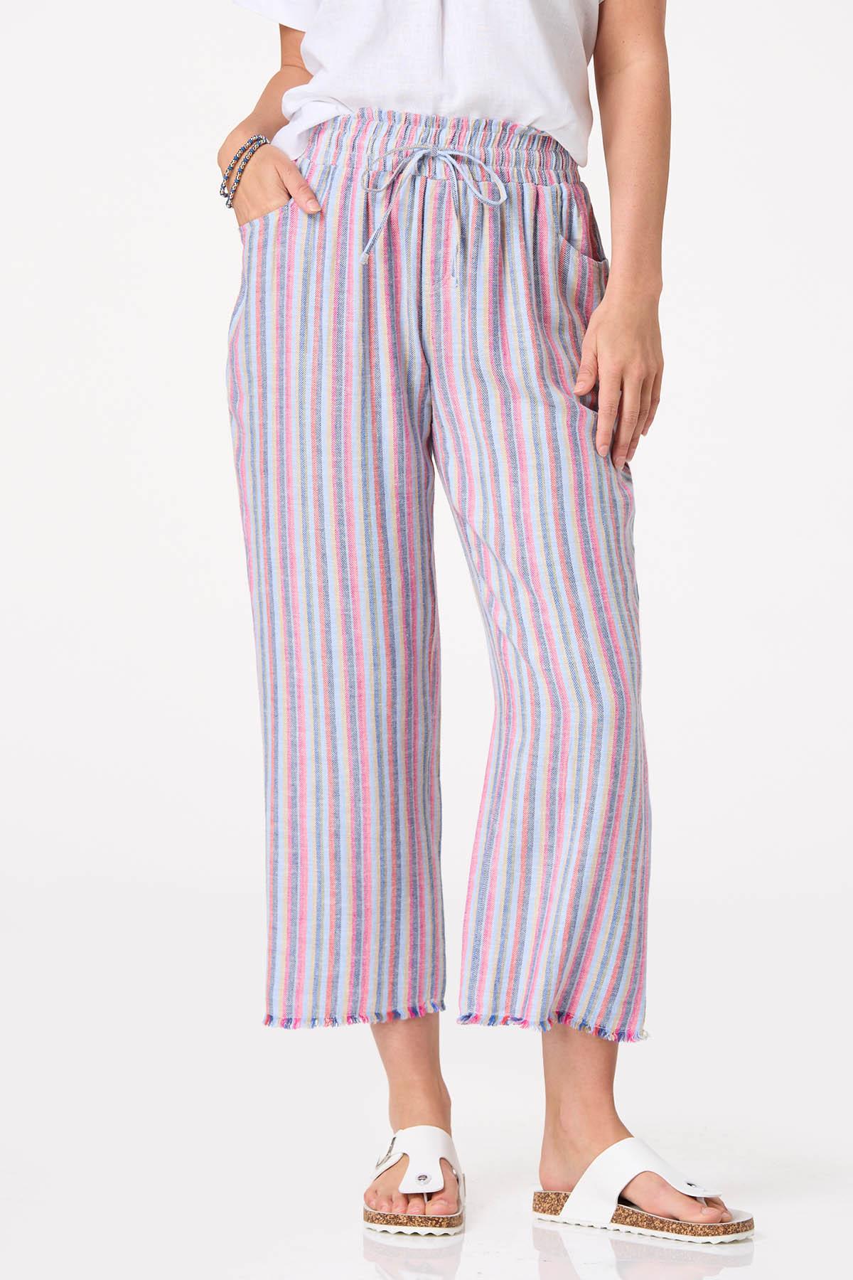 Multi Stripe Cropped Pants