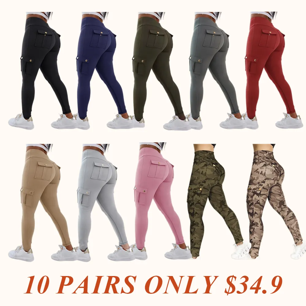 Womens Butt Lifting Leggings with Flap Pockets High