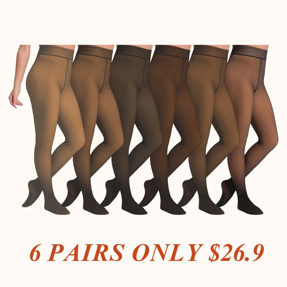 Fleece Lined Tights Sheer Women