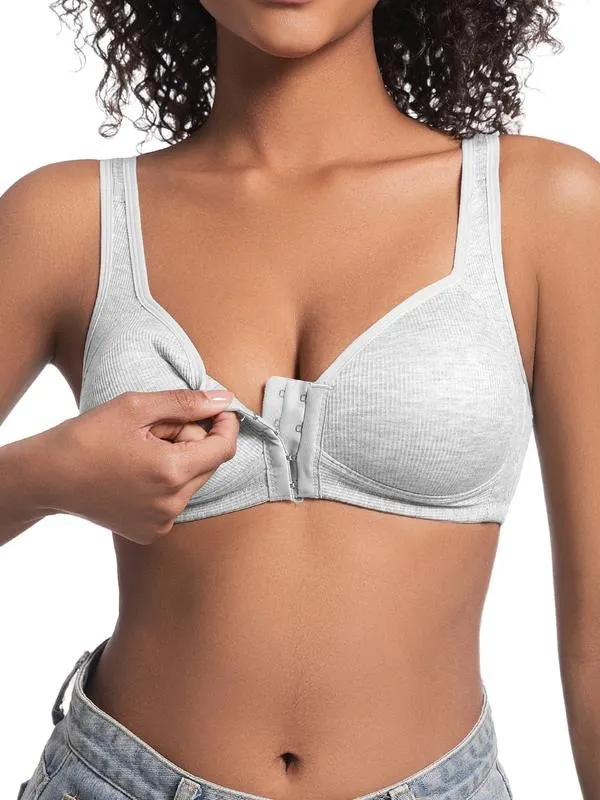 Adjustable Front Closure Push-Up Bra Wire-Free