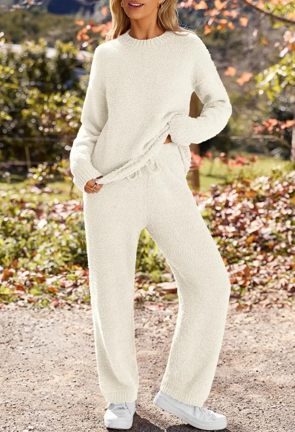 Womens Pajama Sets 2025 Fall Lounge Sweater Set