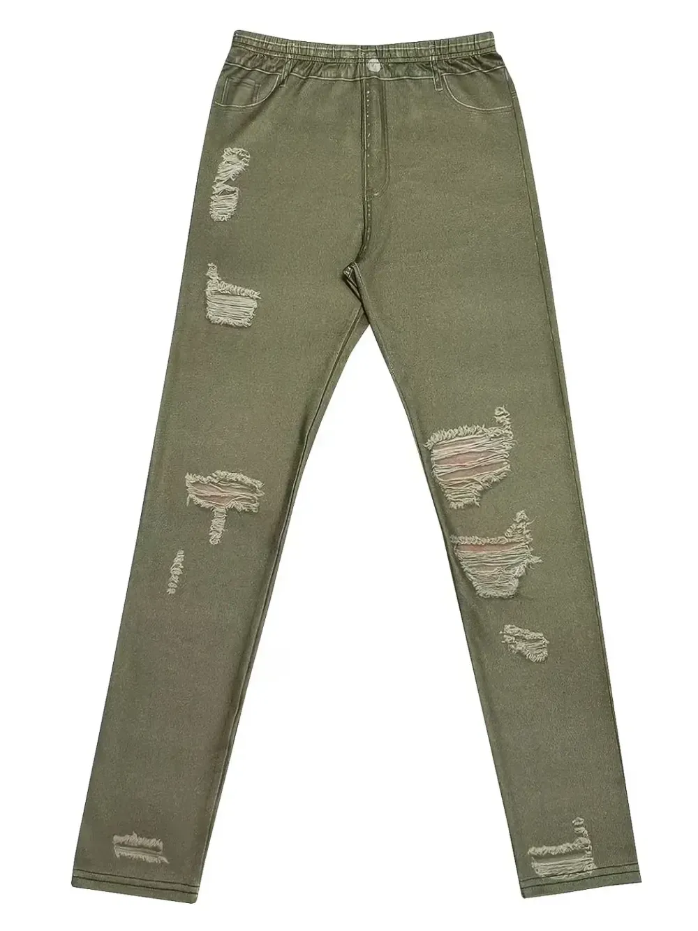 Women's Leggings Denim Fashion Bottoms, Casual Streetwear Pants for Daily Wear & Party