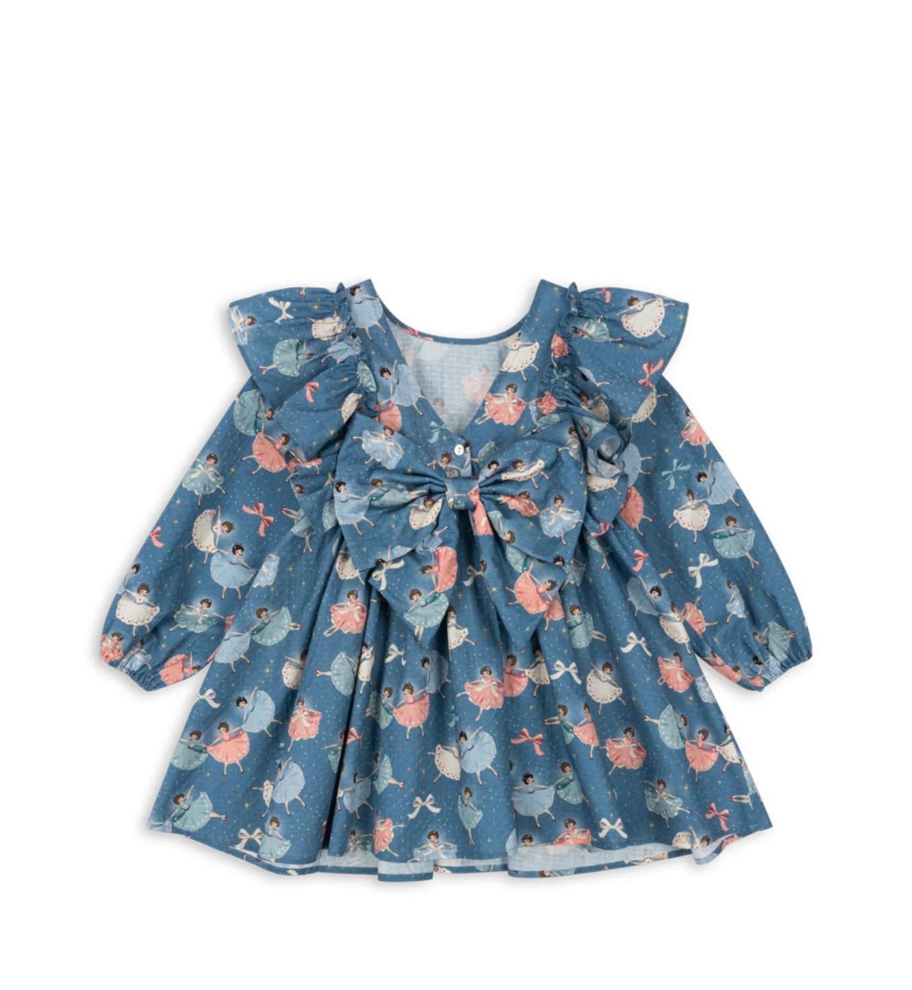 evia ls bow dress gots - snow bow ballerina
