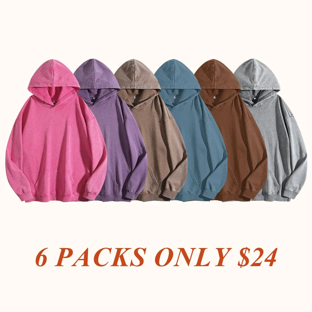 Women's Oversized Acid Wash Cotton Hoodie