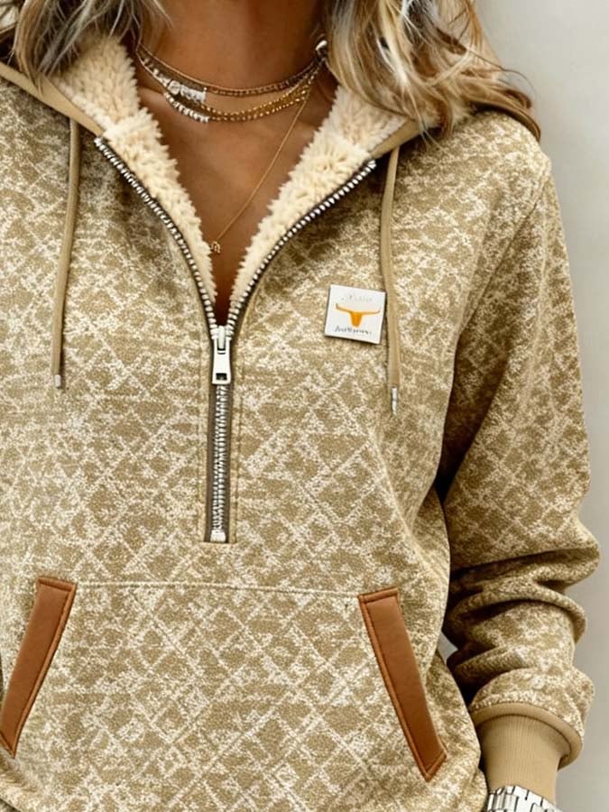 Women'S Casual Color-Blocked Pullover Sweatshirt
