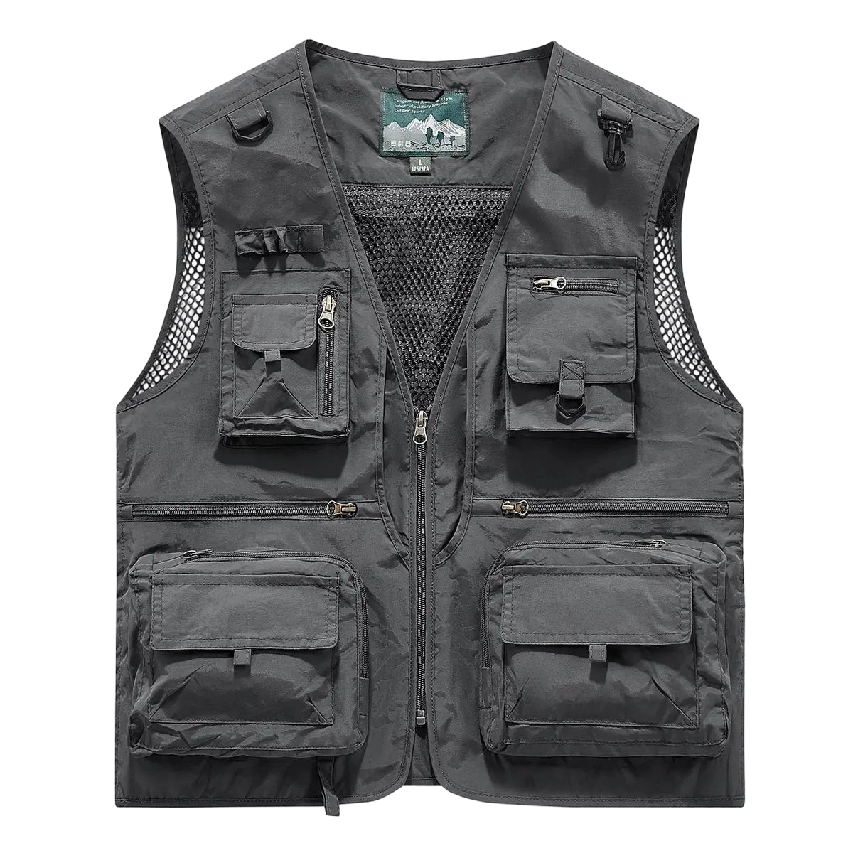 Made from 100% nylon, anti-static design ensures safety (true size). Men’s fashion quick-dry mesh casual outdoor multi-pocket fishing photography vest/work vest jacket with multiple pockets, suitable for outdoor activities.