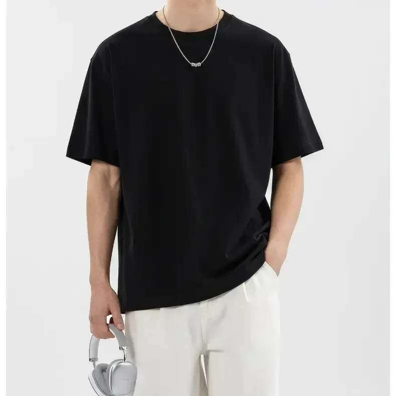 Heavyweight Tshirt 230G 100% Cotton Solid Color Unisex Loose Fit Fade Proof Versatile Everyday Wear