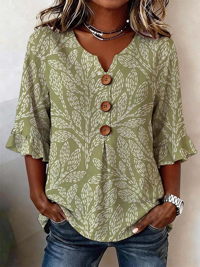 Women's Casual Floral Print Top