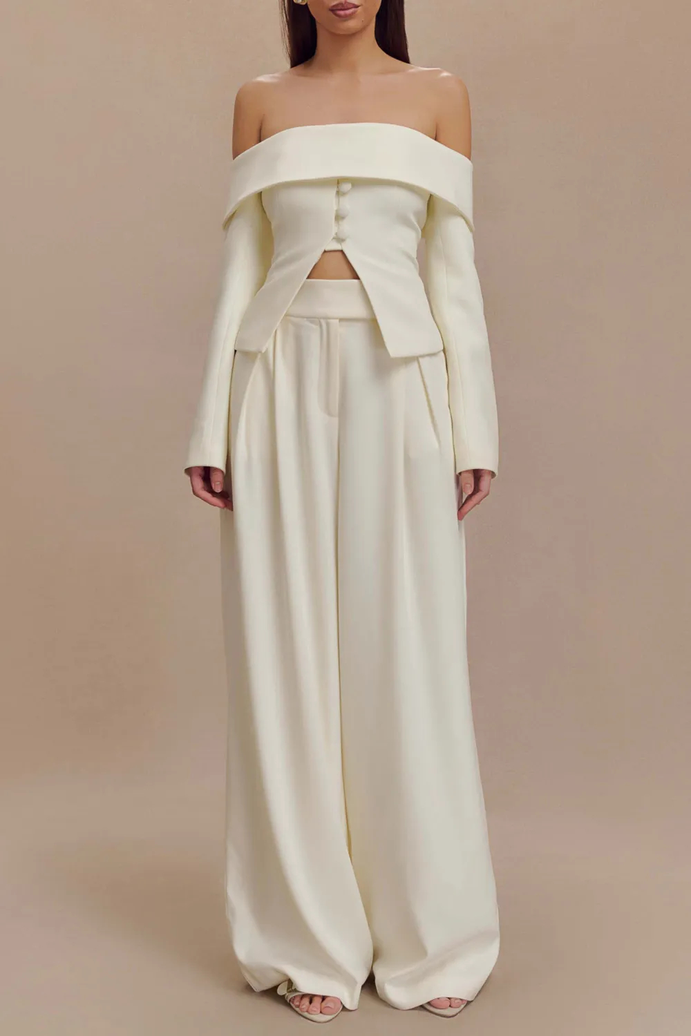 Slight Stretch Off Shoulder Jacket