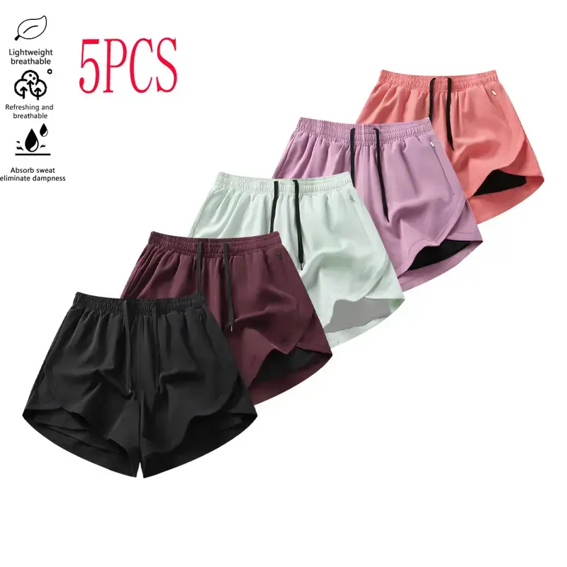 Women’s Summer Shorts 5-Pack Fashionable, Versatile Outdoor Casual Athletic Shorts