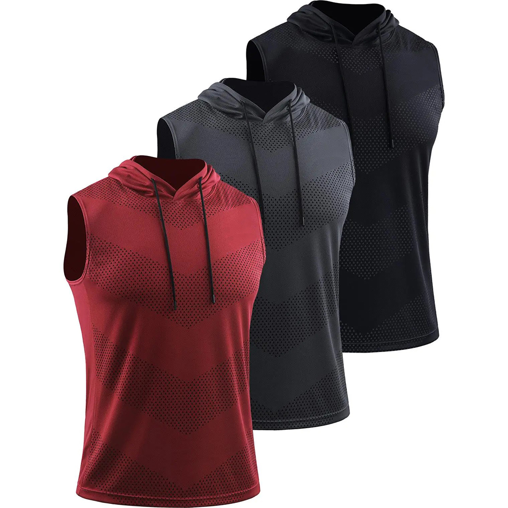 Men's Workout Tank Tops 3 Pack Sleeveless Running Shirts with Hoodie Sports Fitness Vest Sports Vests SpringStatements