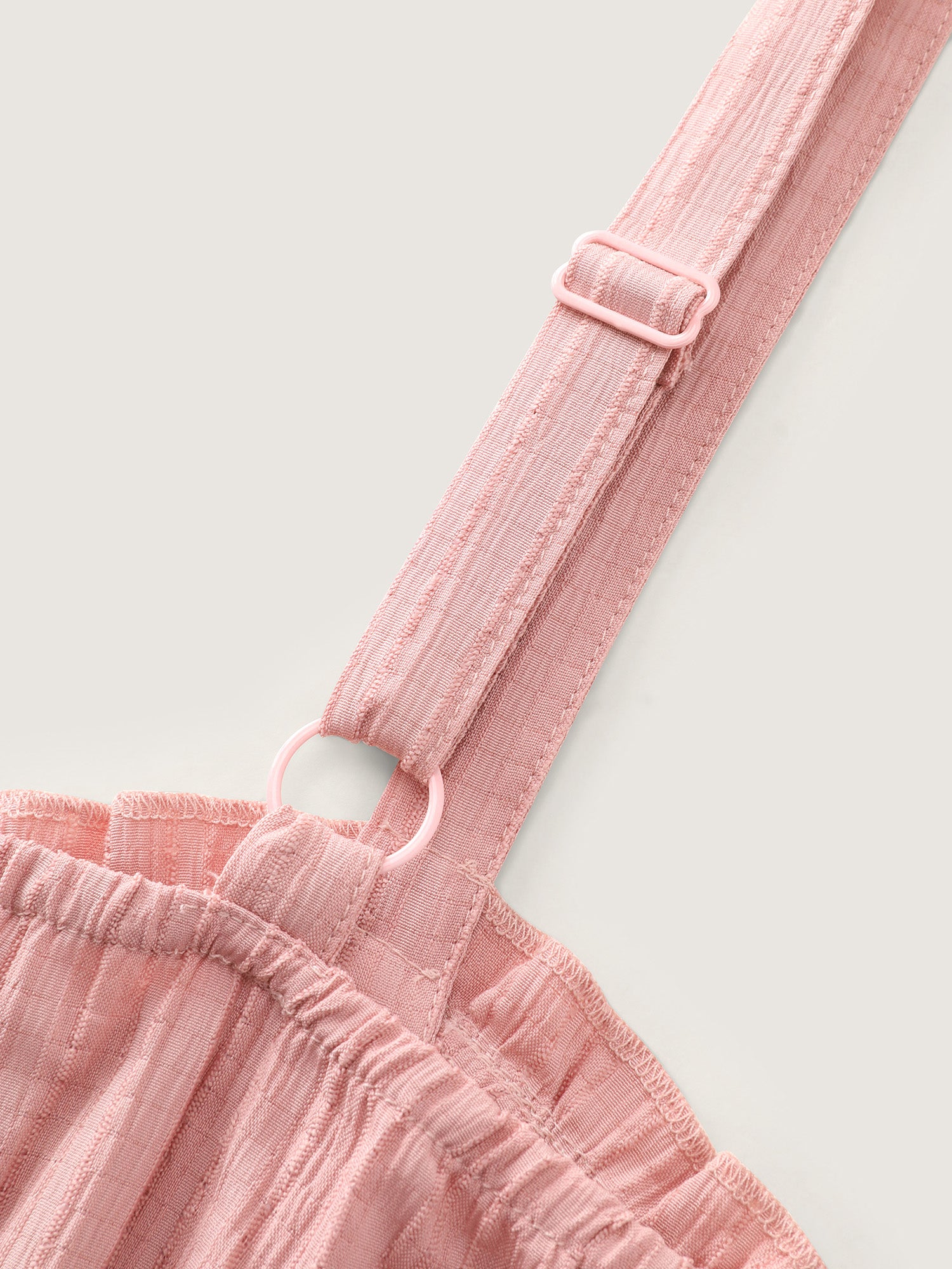 Pleated Front Textured Wide Strap Midi Dress