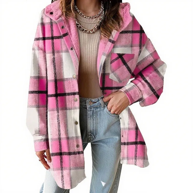 Women's Flannel Hooded Plaid
