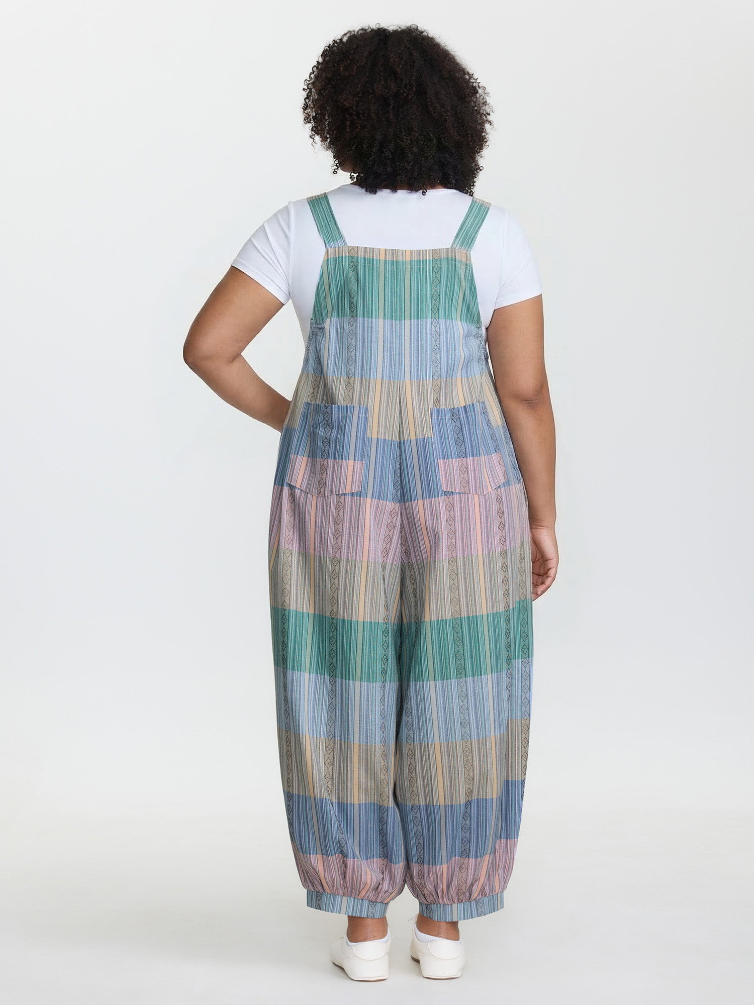 Adjustable Hem Colorblock Jumpsuit