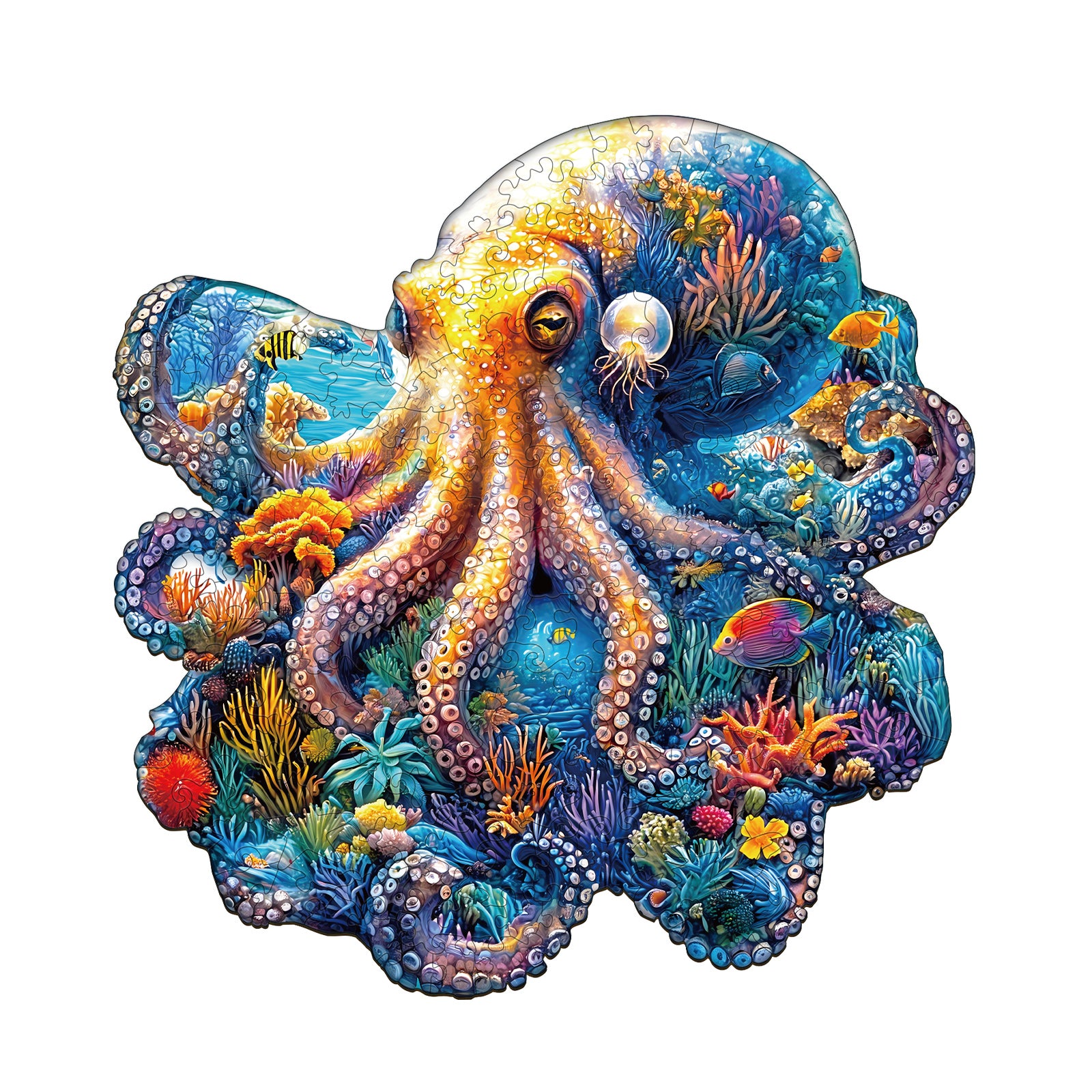 Underwater world-octopus Wooden Jigsaw Puzzle