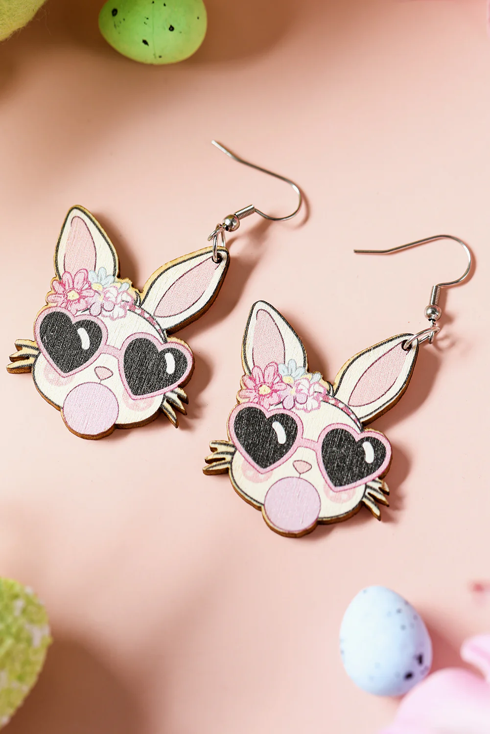 Light Pink Easter Rabbit Hook Dangle Earrings
