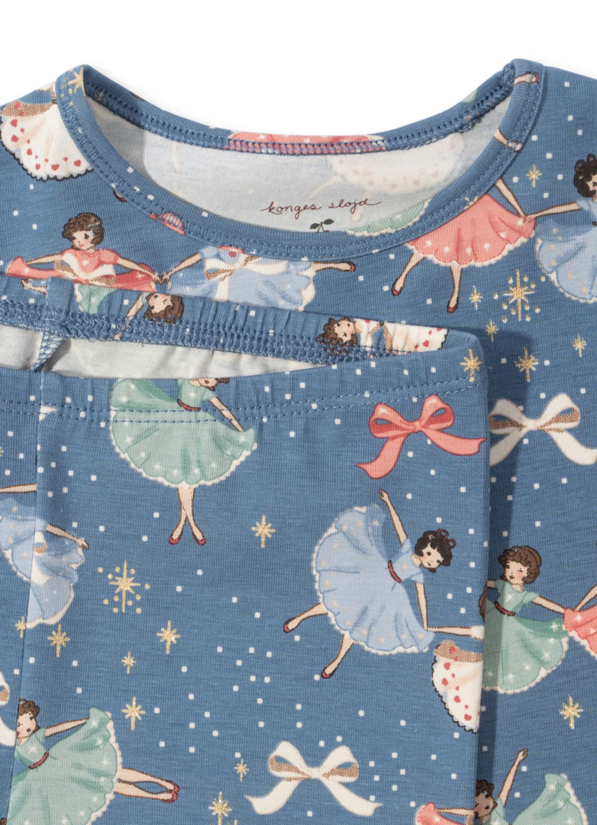 basic blouse/pants set gots - snow bow ballerina