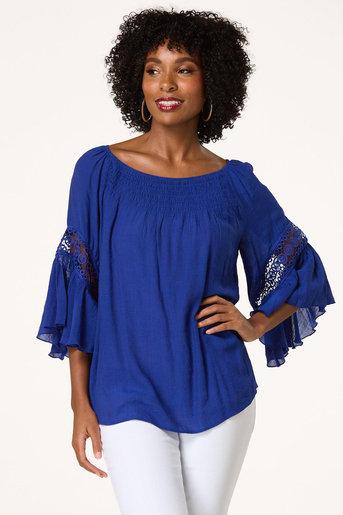 Smocked Crochet Sleeve Top