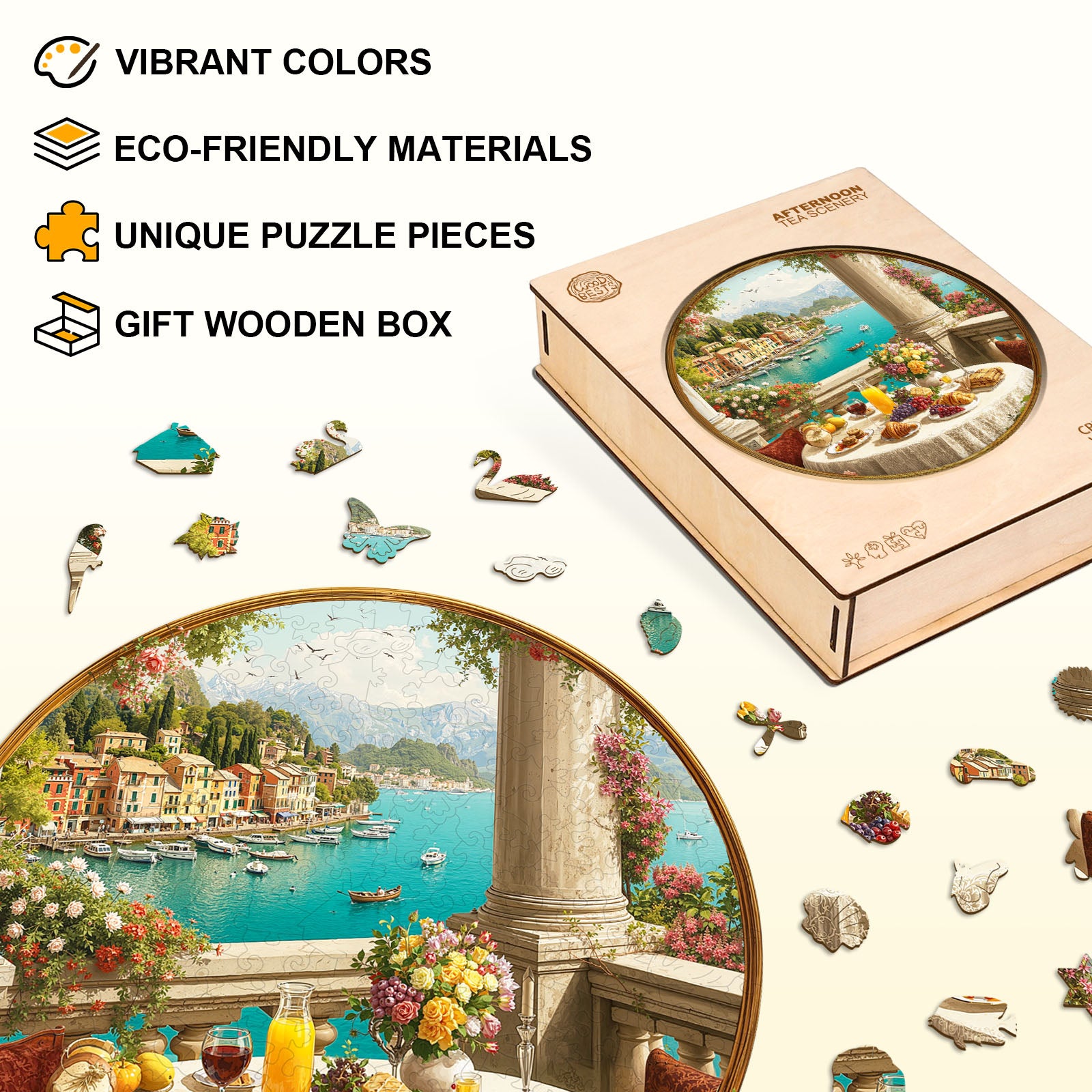 Afternoon Tea Scenery Wooden Jigsaw Puzzle