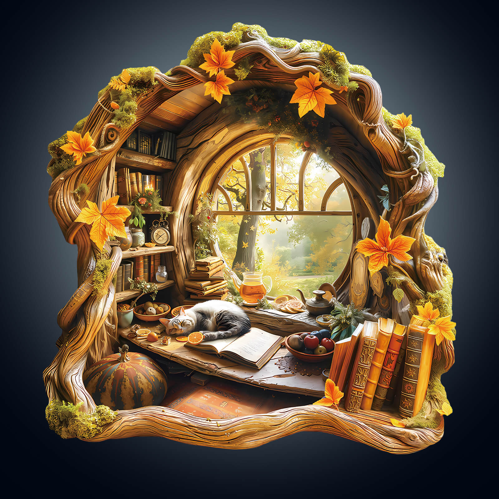 Tree house window view Wooden Jigsaw Puzzle
