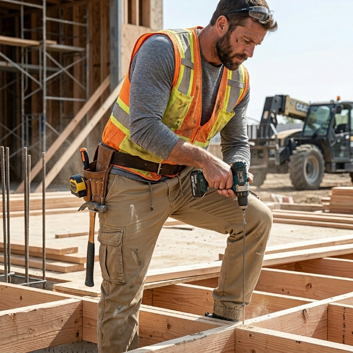 Men’s Military Green Cargo Pants – Stretch Tactical Work Pants with Multi Pockets & Zippered Cuffs