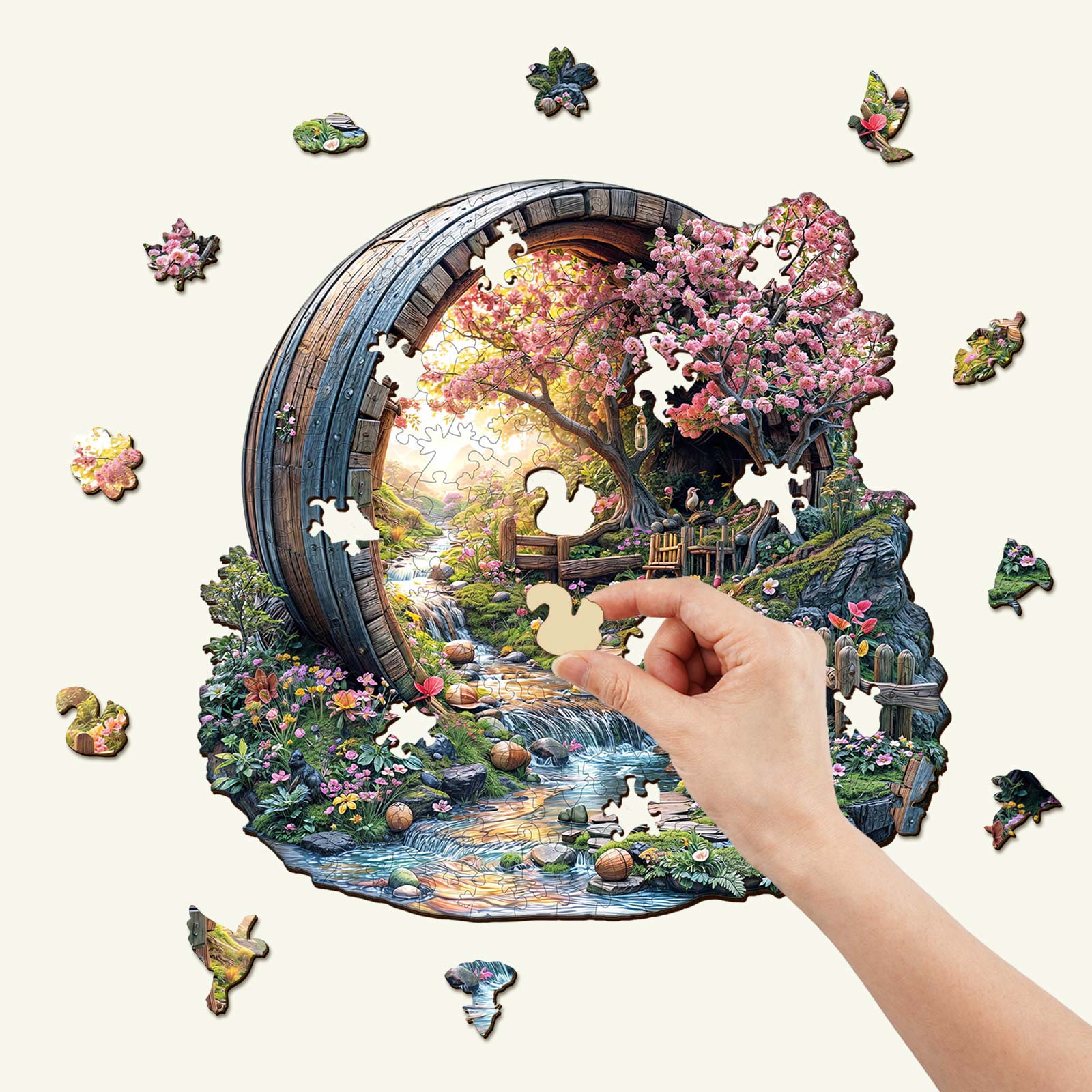 Barrel of Spring Wooden Jigsaw Puzzle