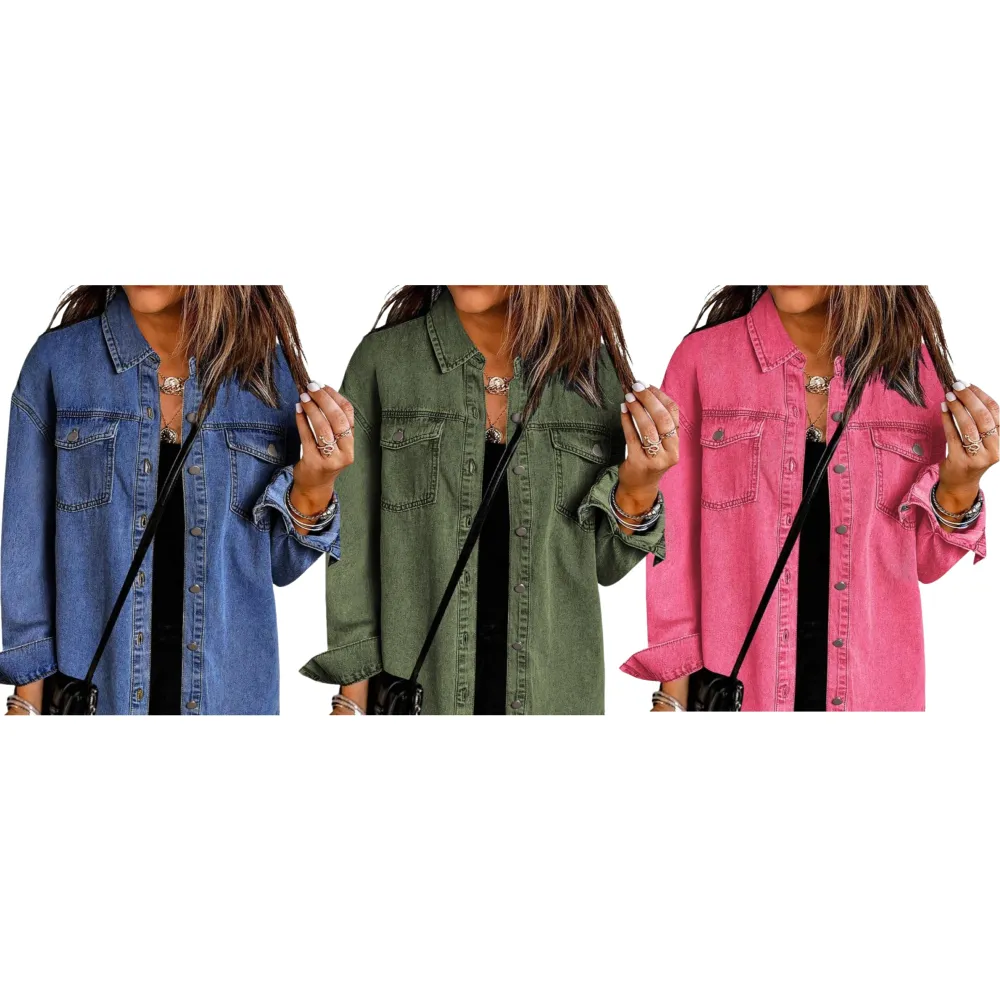 Denim Jean Jacket Casual Long Sleeve Pockets