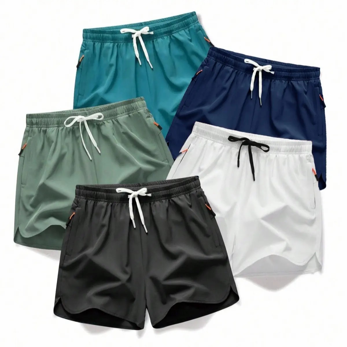 Men's Breathable Zipper Pocket Shorts – Casual Drawstring Athletic Fit