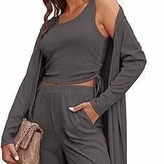 Women's Lightweight Sleepwear 3-Piece Set Sportswear