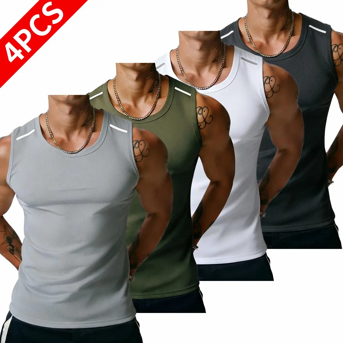 Men's Vests Casual Tank Tops Knit Sleeveless Lightweight Tee Muscle Basic T Shirts