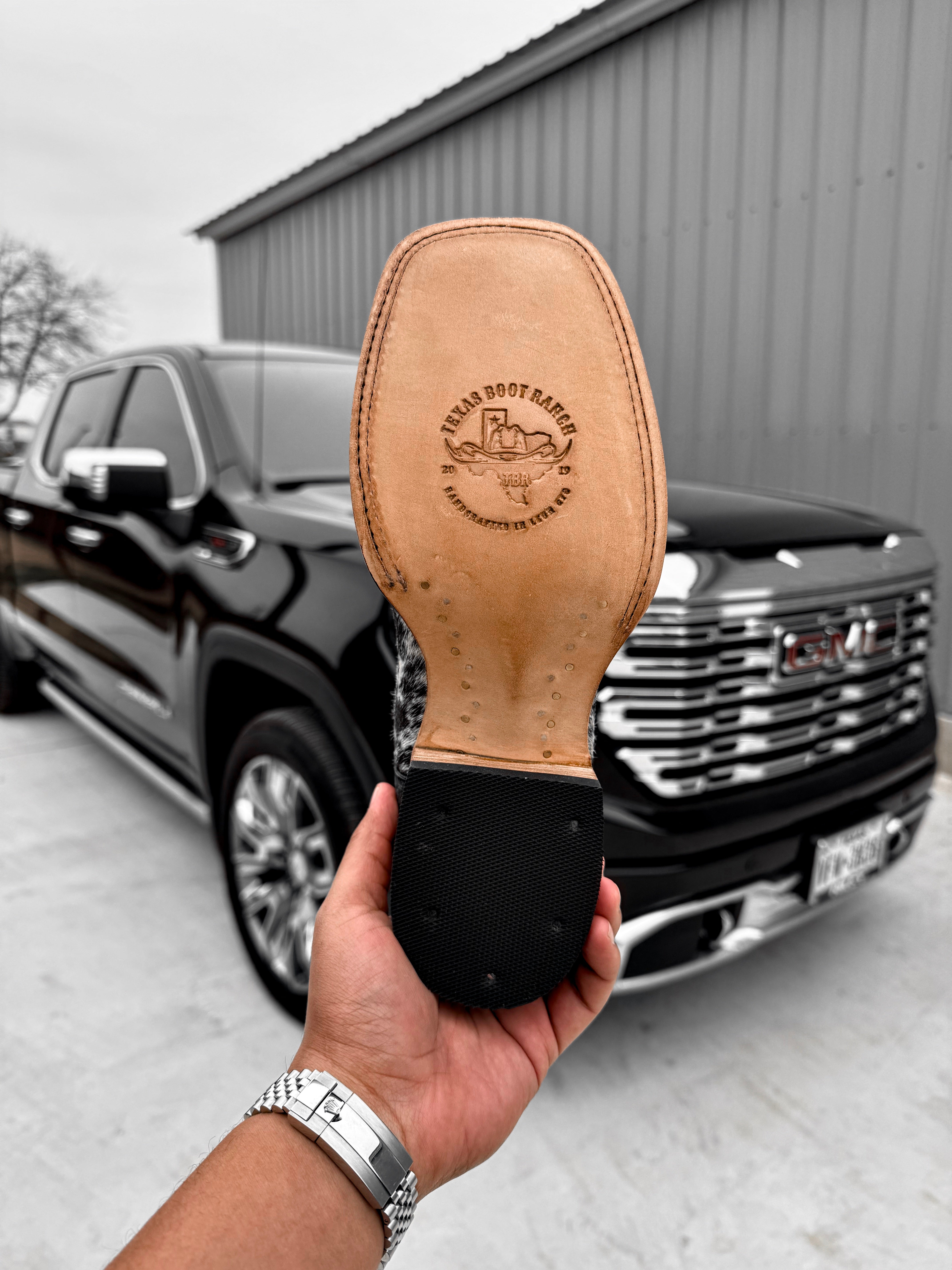 Genuine Cowhide Boots - Square Toe