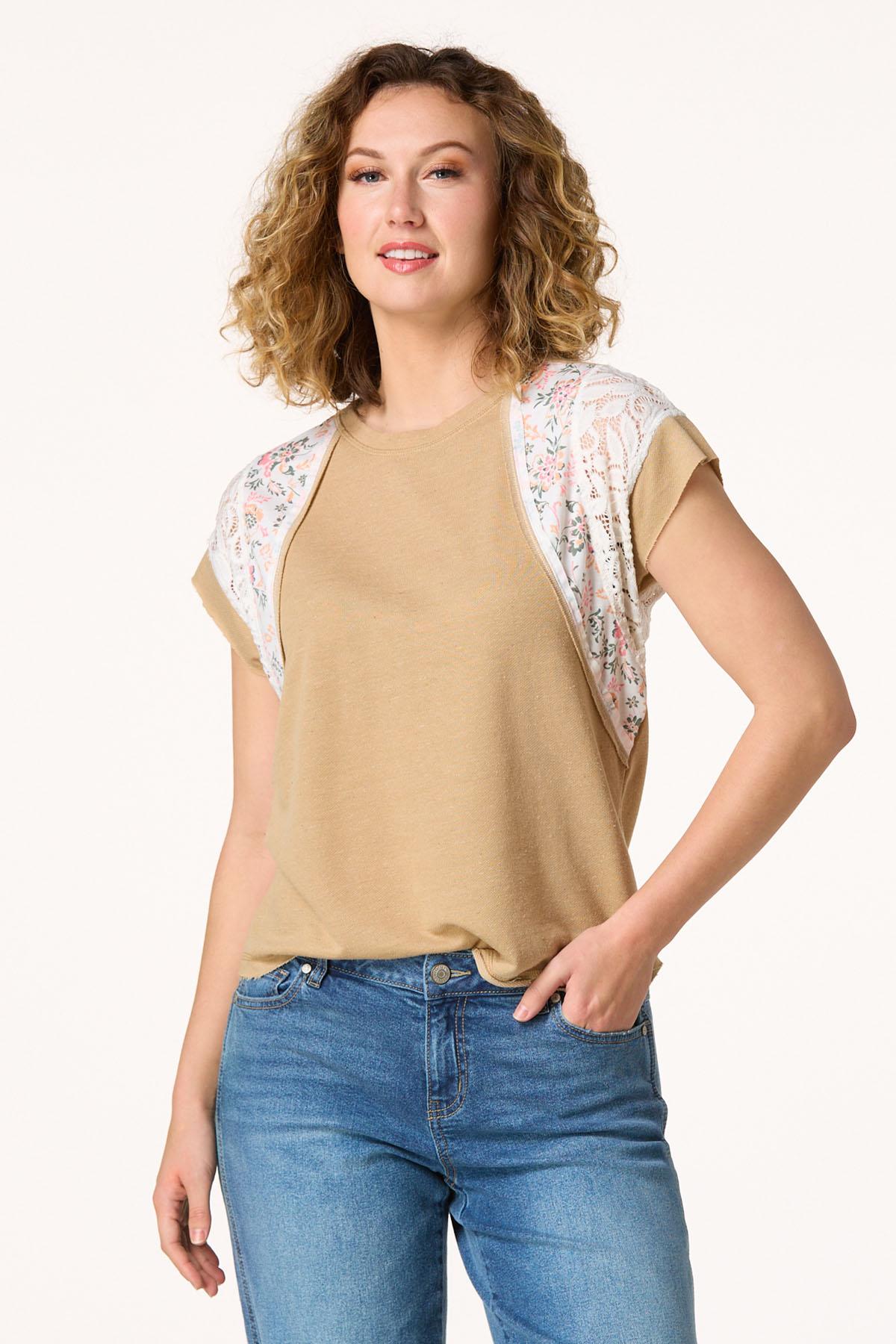 Floral Lace Sleeve Top