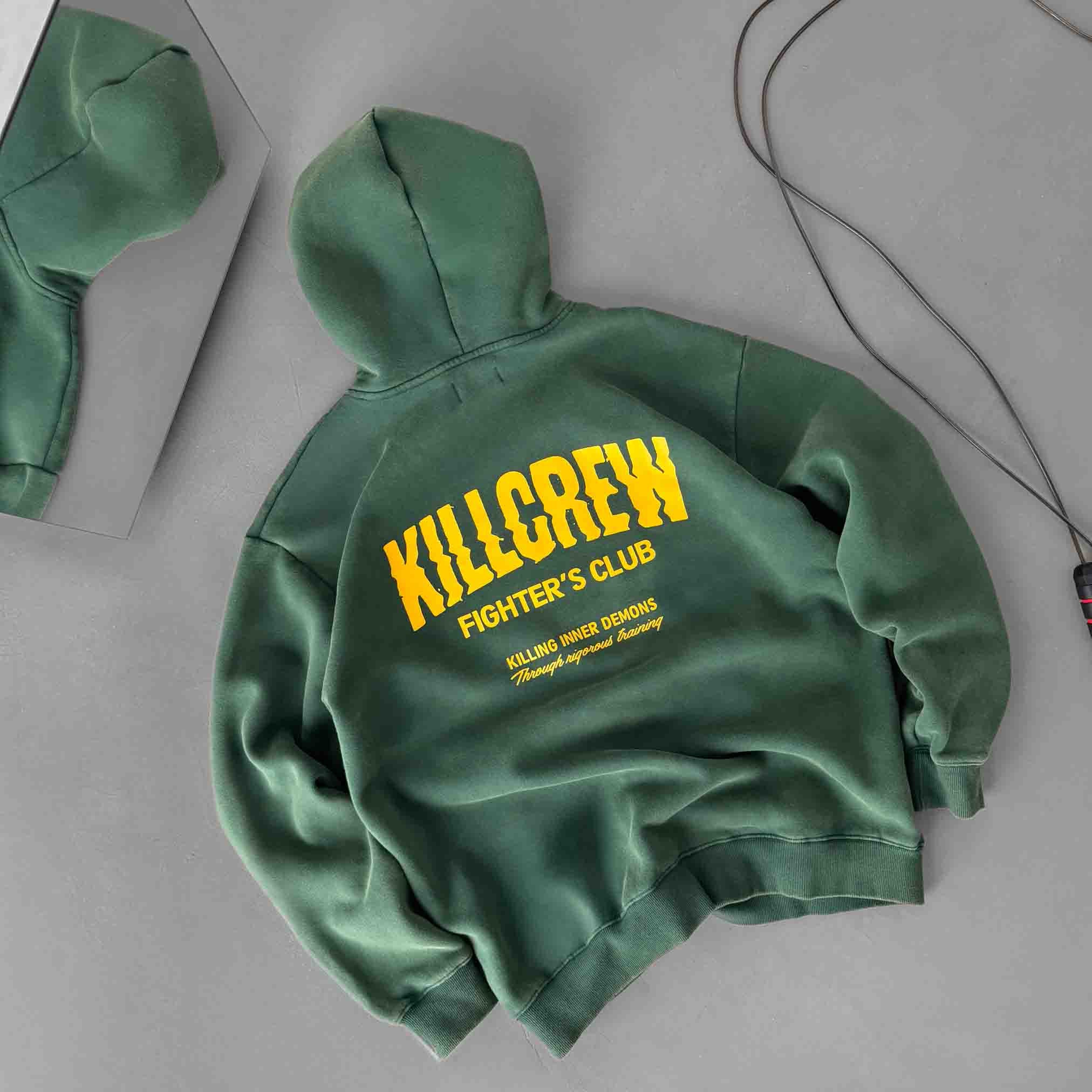 OVERSIZED LUX RIGOROUS TRAINING HOODIE - GREEN / GOLD