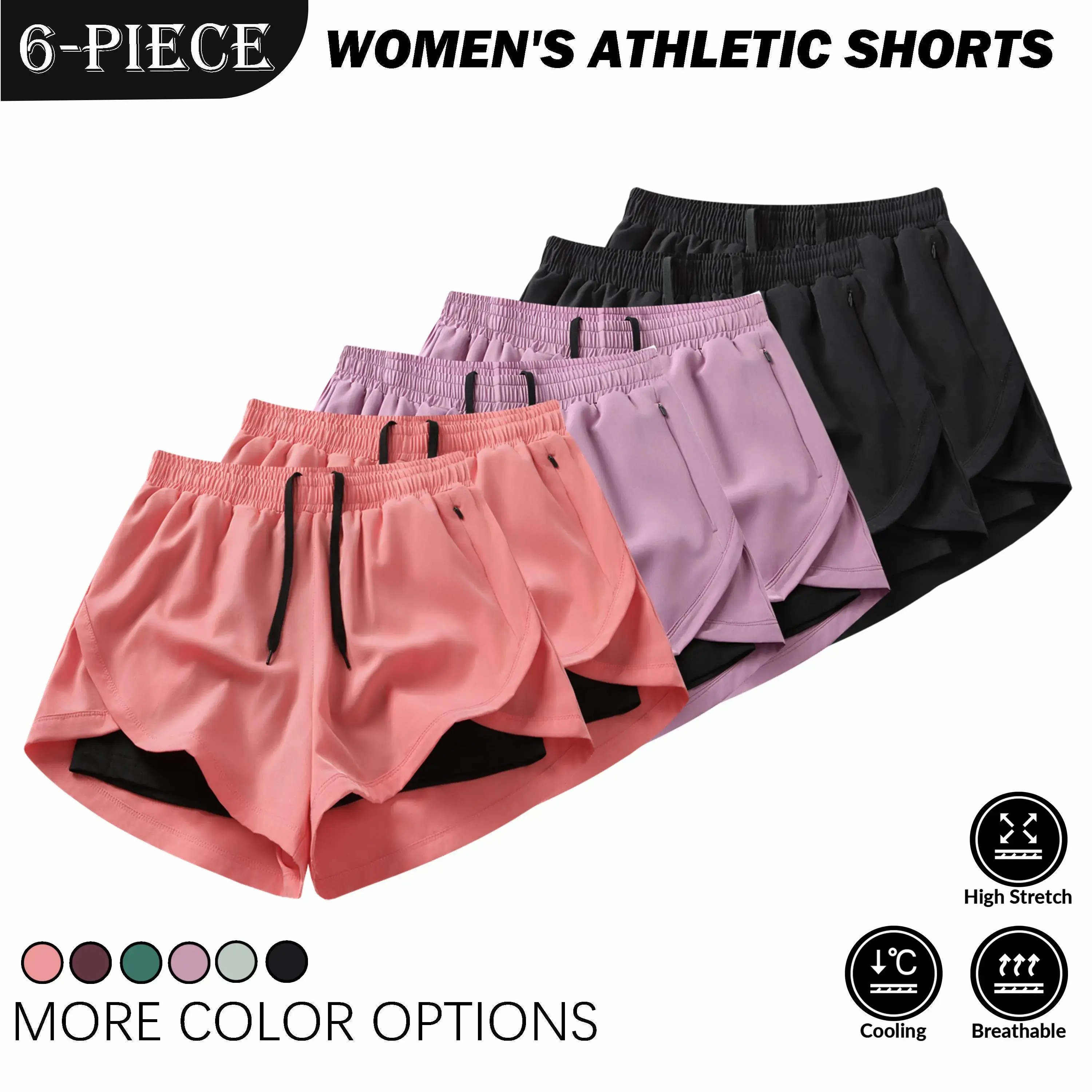 Women's 6-Pack Quick Dry Sports Shorts – Breathable Anti-Exposure Activewear