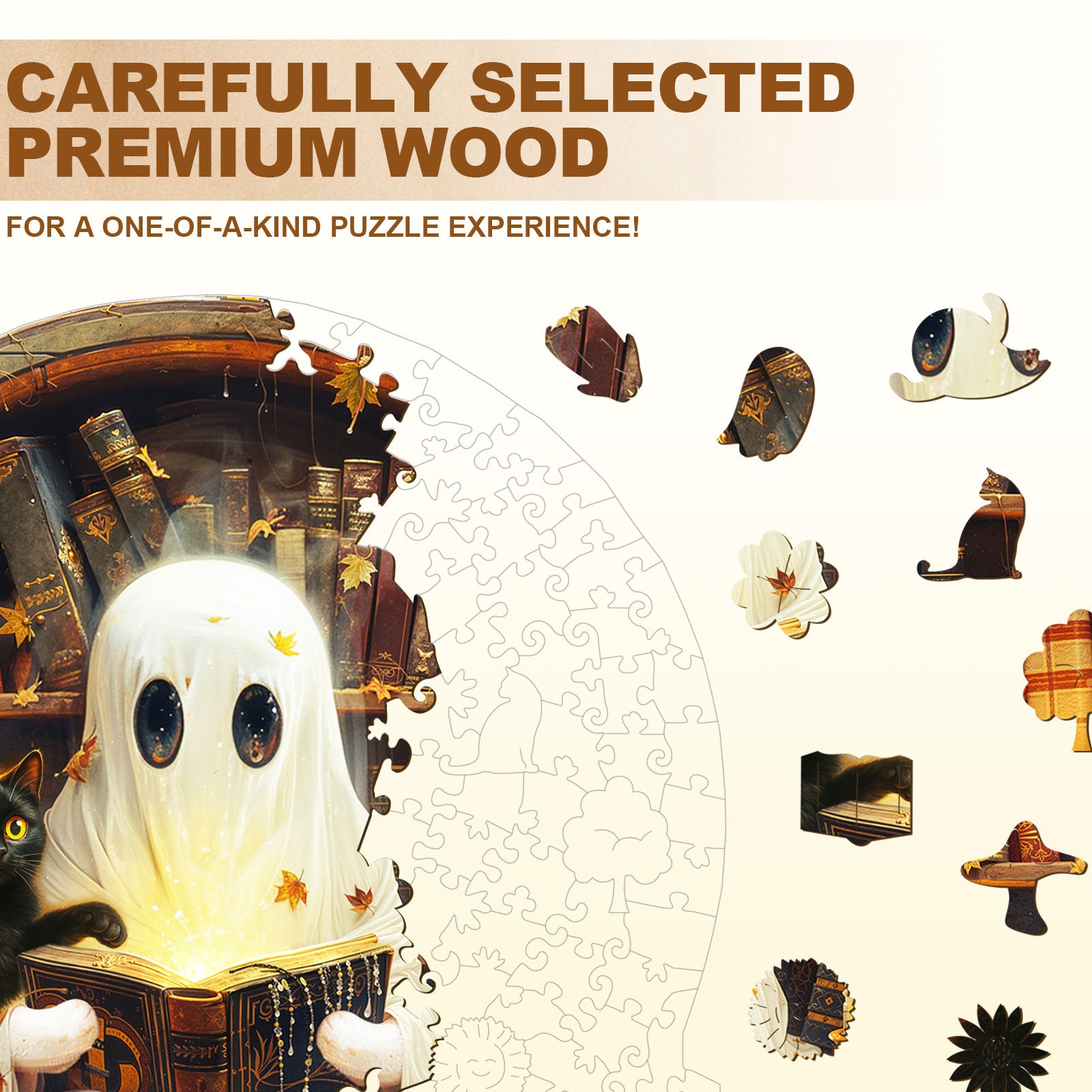 Black Cat Tales Wooden Jigsaw Puzzle